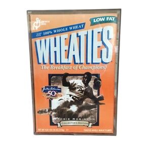 Vintage Wheaties Jackie Robinson 50th Anniversary Collector’s Cereal Box